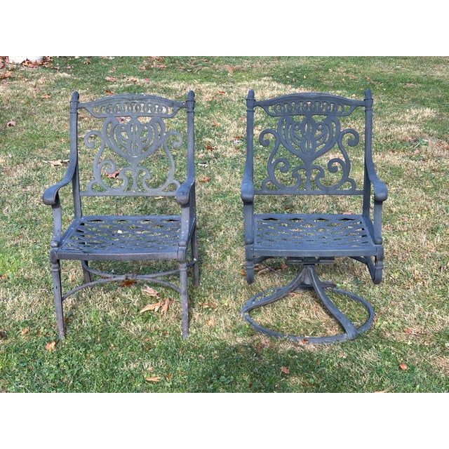 Hanamint Patio Table & 8 Chairs with Umbrella Stand For Sale - Image 10 of 12