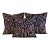 Designer Vicki Payne Free Spirit Navy Blue & Taupe Brown Zebra Animal Print Pillow Covers- 3 Pieces For Sale