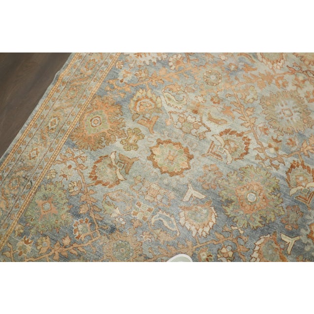 Antique Zabihi Collection Persian Mahal Light Blue Field Rug - 7' x 10' For Sale - Image 10 of 12