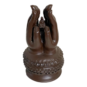 Chinoiserie Large Ceramic Buddha Hands Sculpture Incense Burner