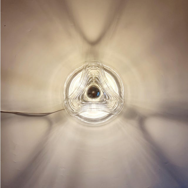 Large Mid-Century Modern Wave Ceiling Lights by Koch & Lowy for Peill & Putzler, 1970s, Set of 2 For Sale - Image 9 of 12