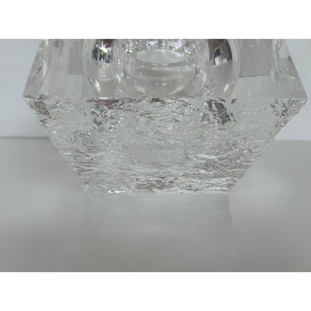 1970's Albrizzi Lucite "Cubed" Box With Interior Sphere and Textured "Ice" Base For Sale - Image 9 of 11
