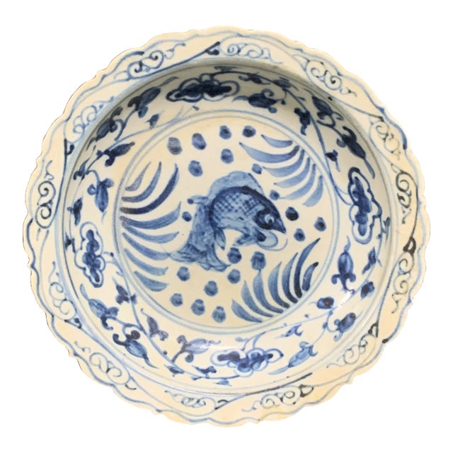 Chinese Art Porcelain Blue and White Plate For Sale