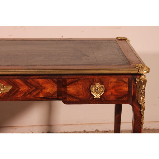 Metal 19th Century Louis XV Marquetry Desk For Sale - Image 7 of 15