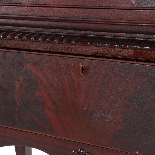 Antique Queen Anne Style Carved Mahogany Bonnet Top High Boy C1900 For Sale - Image 13 of 18
