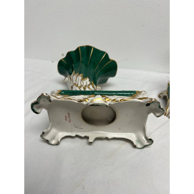 Ceramic 1940's Amoges Porcelain Cornucopia Vases, a Pair For Sale - Image 7 of 8