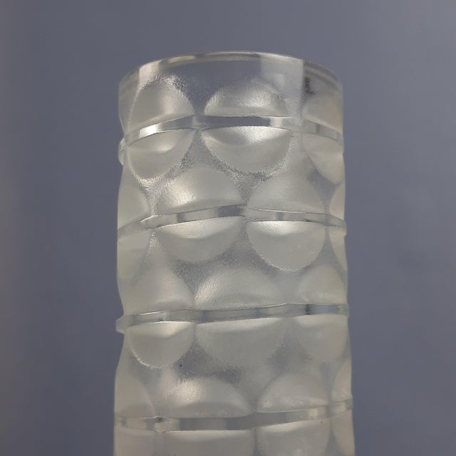 White Crystal Column Vase from Peill & Putzler, 1970s For Sale - Image 8 of 14