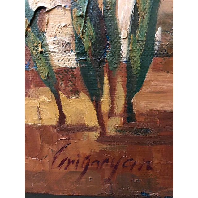 Impressionist Marina GrigoryanOld City Jerusalem Landscape Russian Israeli Judaica Oil Painting For Sale - Image 3 of 4