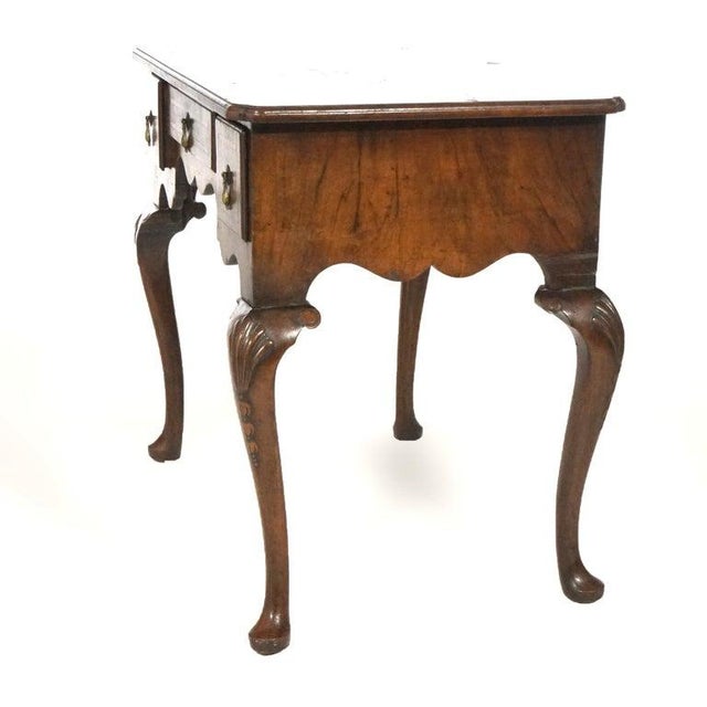 Antique English Queen Anne Carved Mahogany & Satinwood Inlaid Low Boy 18th C For Sale - Image 10 of 18