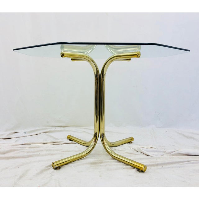Vintage Brass & Glass Table Chairish