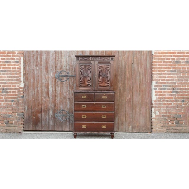 Anglo Indian Rosewood Campaign Cabinet Chairish