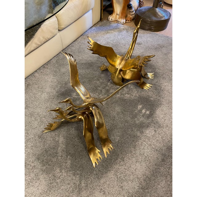 Gold Flying Cranes Sculptures by Willy Daro, Set of 2 For Sale - Image 8 of 18