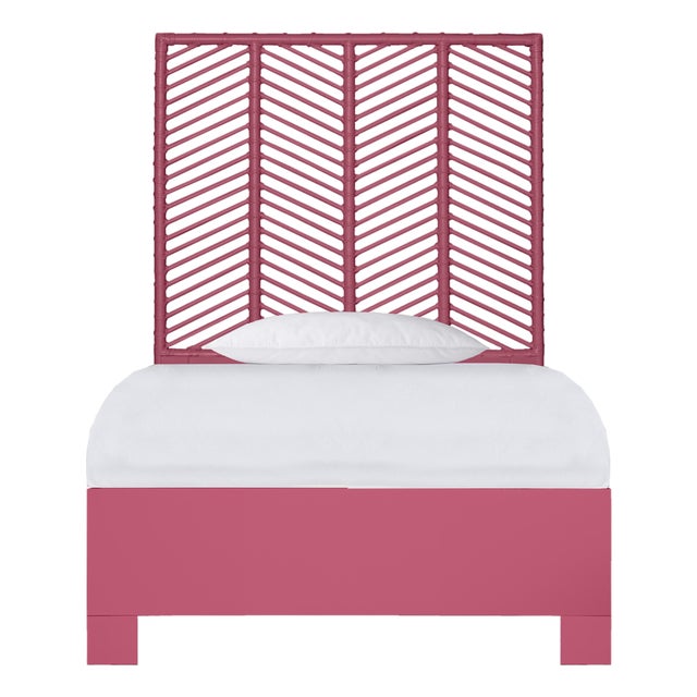 Liam Platform Bed Twin Extra Long - Pink For Sale
