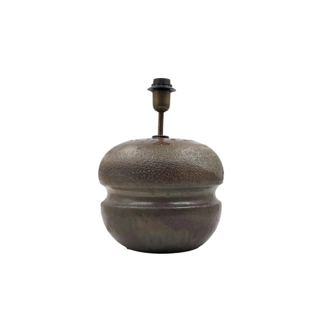 Mid-Century Modern Brown Ceramic Lamp Base, France, 1960s For Sale - Image 15 of 17