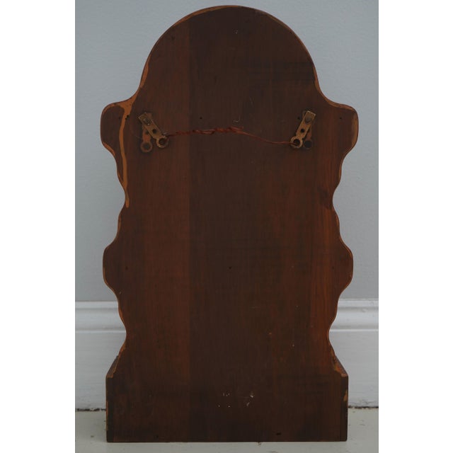 Brown Primitive Style Wood Collector Sponge Painted Spoon Holder W. Carved Sun Rays For Sale - Image 8 of 8
