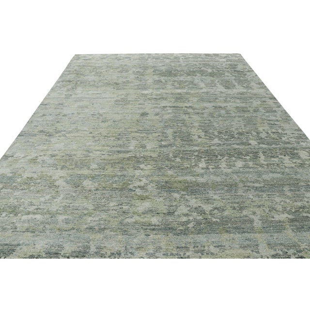 2010s Rug & Kilim’s Contemporary Rug in Gray and Blue With Abstract Patterns For Sale - Image 5 of 8