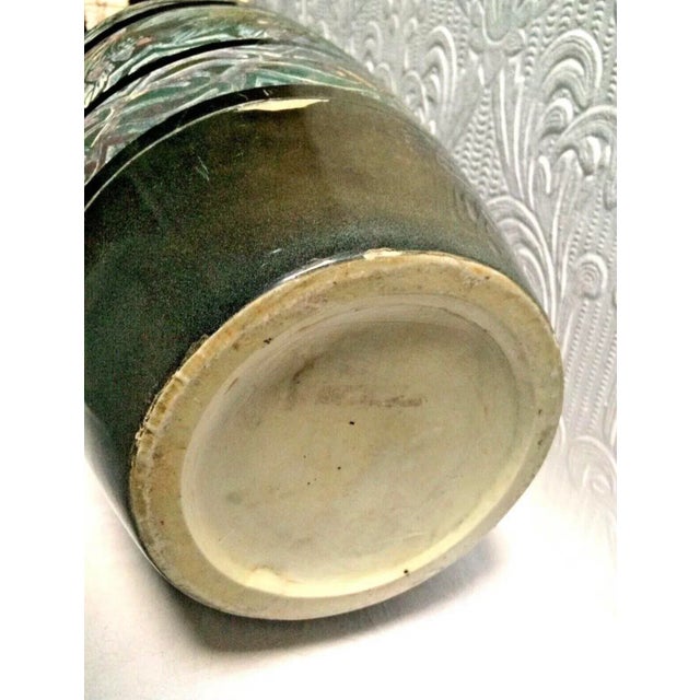 1900 - 1909 Antique Early 1900's Handmade Art Nouveau Studio Art Pottery Large Vase For Sale - Image 5 of 12