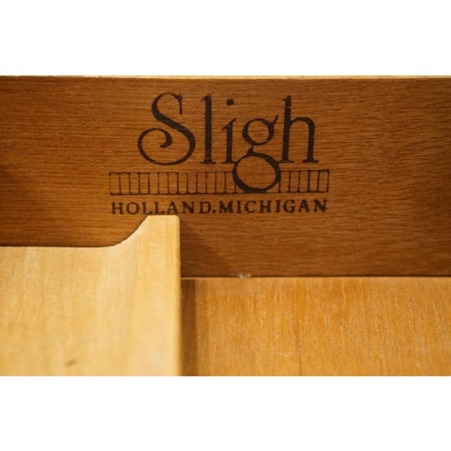 Brown Sligh Furniture Solid Mahogany Traditional Chippendale Style 44" Writing Desk W. Tooled Leather Top 6030-1 For Sale - Image 8 of 13