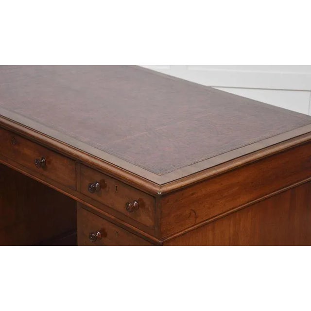 Mahogany Twin Pedestal Desk For Sale - Image 9 of 14