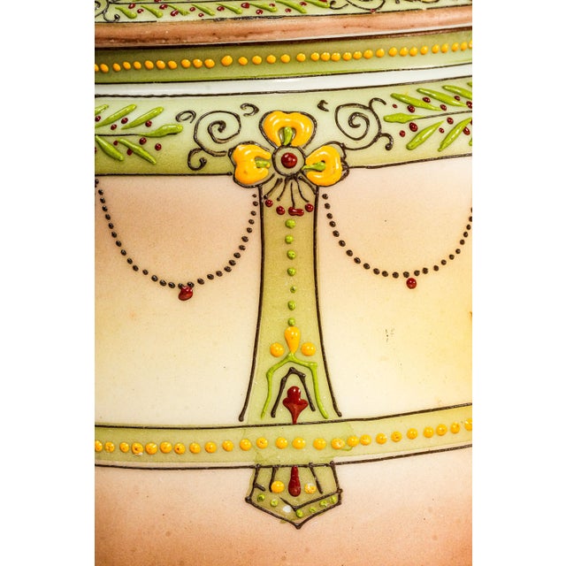 Ceramic Rare Nippon Antique Hand Painted Native American Indian Chief Tobacco Humidor Porcelain Lidded Jar For Sale - Image 7 of 18