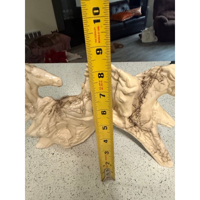 1980s Rare Vintage Horse Hair Pottery Sculpture of 3 Horses Running Signed 8x12 For Sale - Image 10 of 10