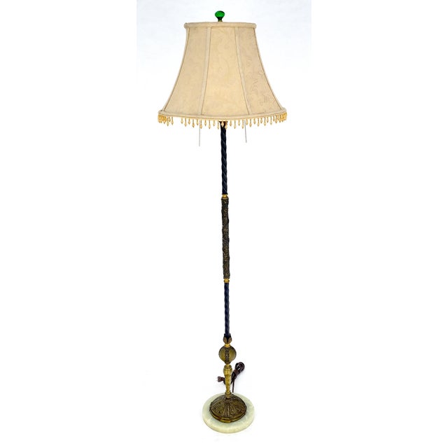 Very Fine Art Deco Style c1920s Onyx Base Floor Lamp For Sale - Image 13 of 18