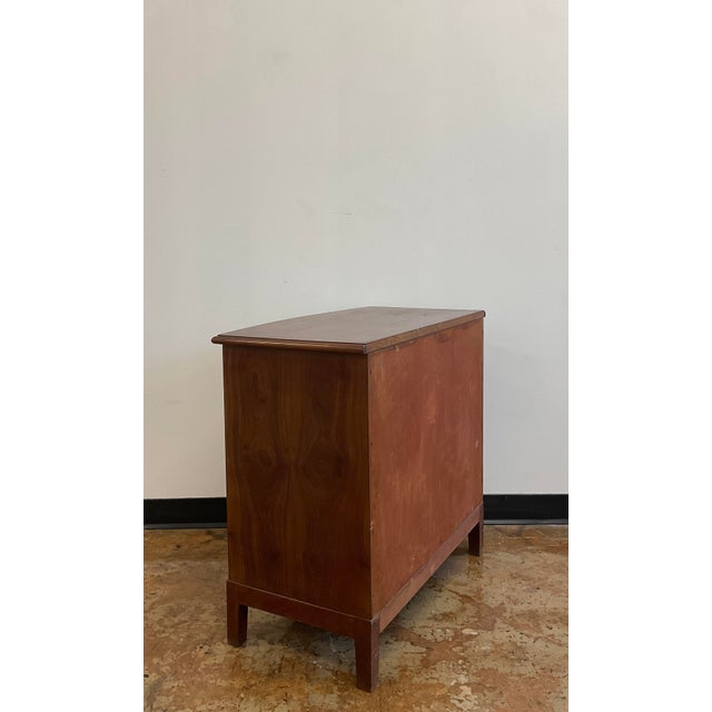 Mid 20th Century Scandinavian Bow Front Walnut Chest of Drawers For Sale - Image 14 of 16