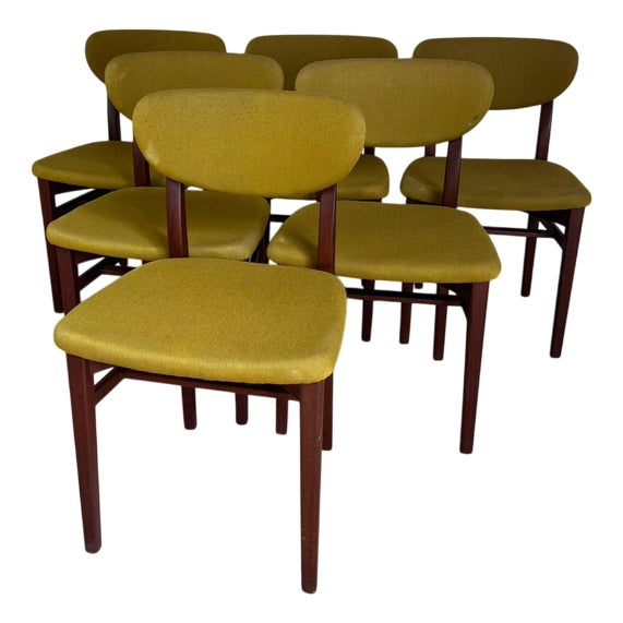 Vintage Dining Chairs, Denmark, 1960s, Set of 6 For Sale