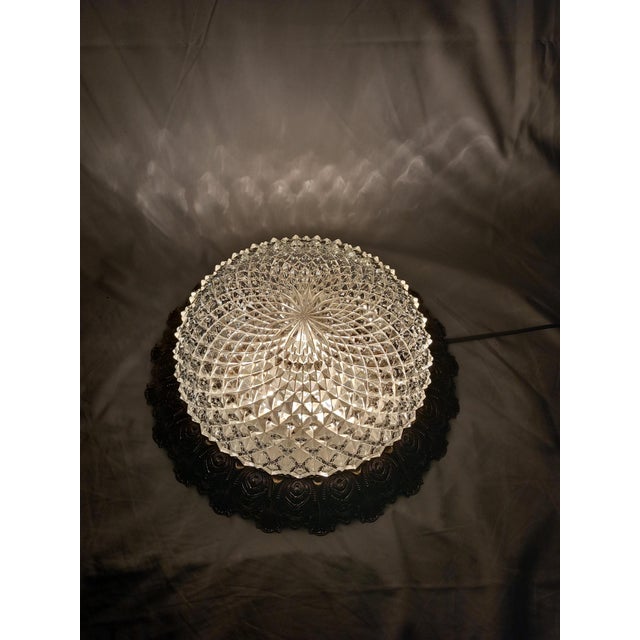 Metal Vintage Ceiling Light with Glass Shade and Gilded Bronze Fittings, 1970s For Sale - Image 7 of 14