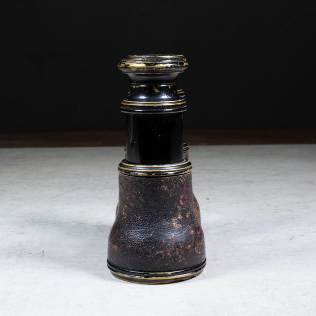 Brown 19th C. Leather Wrapped French Binoculars c.1880 For Sale - Image 8 of 9