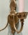 Vintage Neoclassical Style Solid Brass Wall Sconce 2 Light Arm For Sale - Image 4 of 5