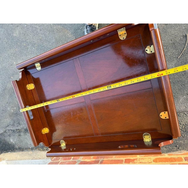 Vintage Baker Furniture Chippendale Style Mahogany Butler Tray Coffee Table For Sale - Image 13 of 18