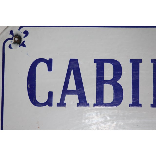 Phone Box Sign in Blue and White Enamel Metal, 1970s For Sale - Image 13 of 18