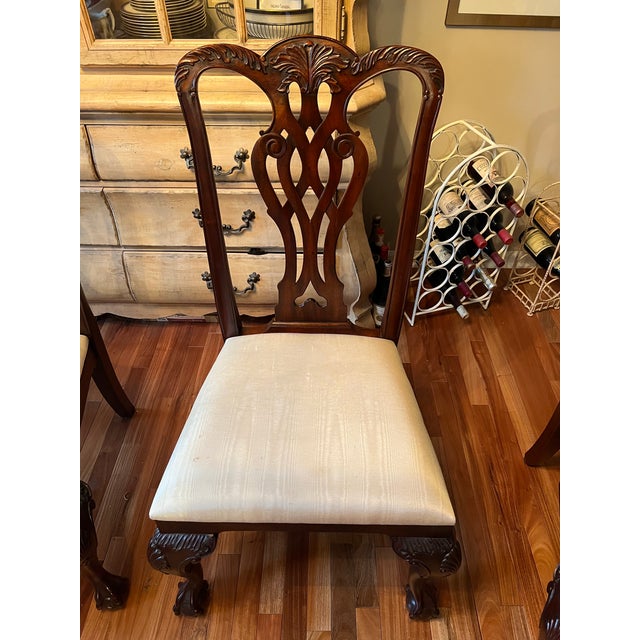Traditional Vintage Maitland Smith Mahogany Ball & Claw Dining Chairs, Set of 4 For Sale - Image 3 of 12