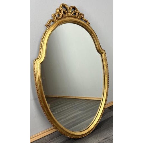 Gold Vintage French Ornate Wall Mirror with Gold Finish For Sale - Image 8 of 8
