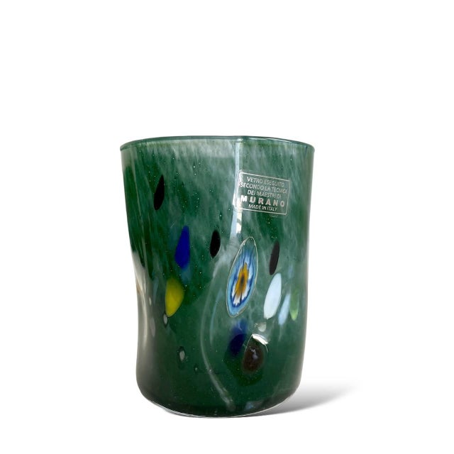 Astonishing drinking set in colored Murano green color made by Ribes the Art of Glass: glasses are made of murine,...