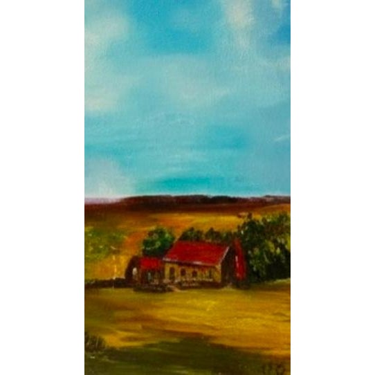 Late 20th Century Late 20th Century Folk Art Watercolor of Horses in a Landscape Signed “Lfg” For Sale - Image 5 of 7