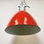 Metal Large Industrial Red Painted Factory Lamp from Elektrosvit, 1960s For Sale - Image 7 of 16