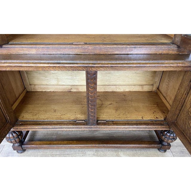 Vintage French Oak Glazed Display Cabinet For Sale - Image 12 of 14