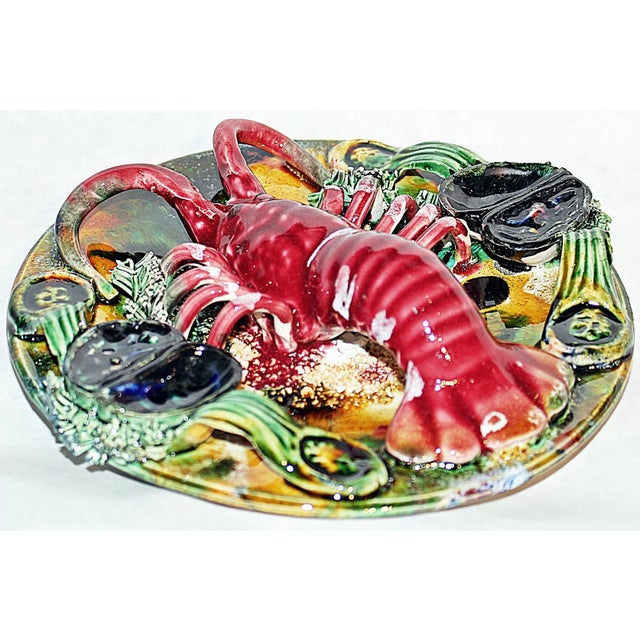 Ceramic Majolica Lobster Plate Chairish