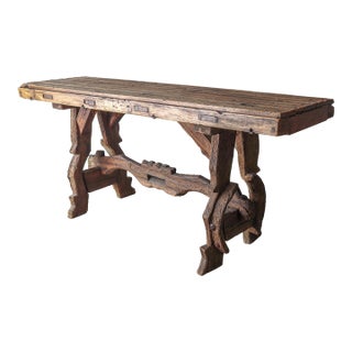 Rustic Antique Console Table For Sale