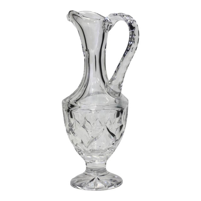 Tall French Cut Crystal Wine Carafe For Sale