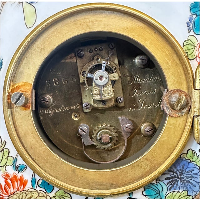 1900s Cloisonne & Bronze Table Clock For Sale - Image 17 of 17