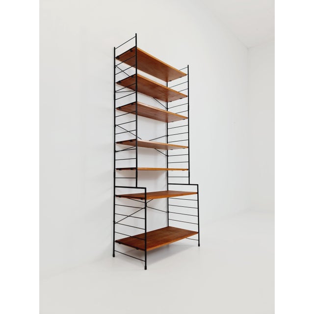 Vintage String Bookshelf in Walnut from WHB Germany, 1950s For Sale - Image 3 of 18