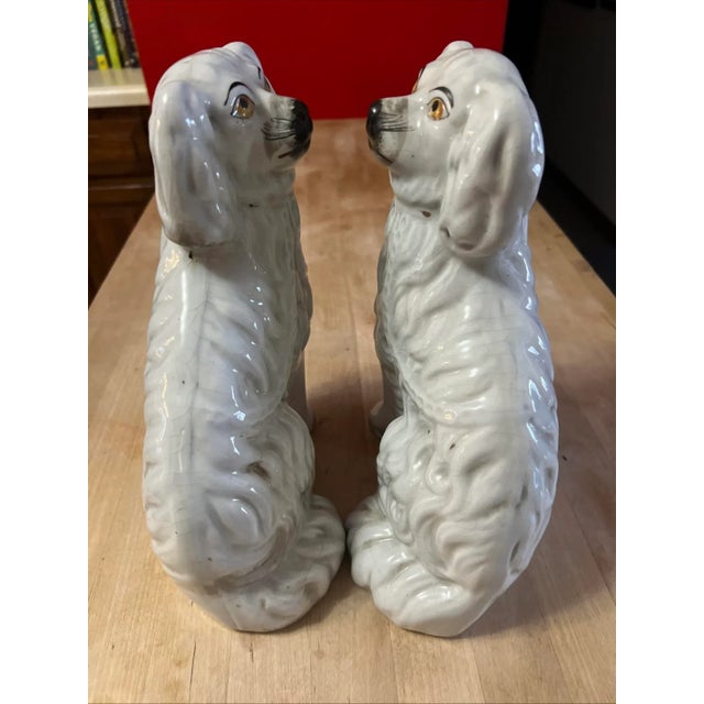 Pair of Antique Decorated Staffordshire Dogs, Circa 1860's For Sale - Image 6 of 15