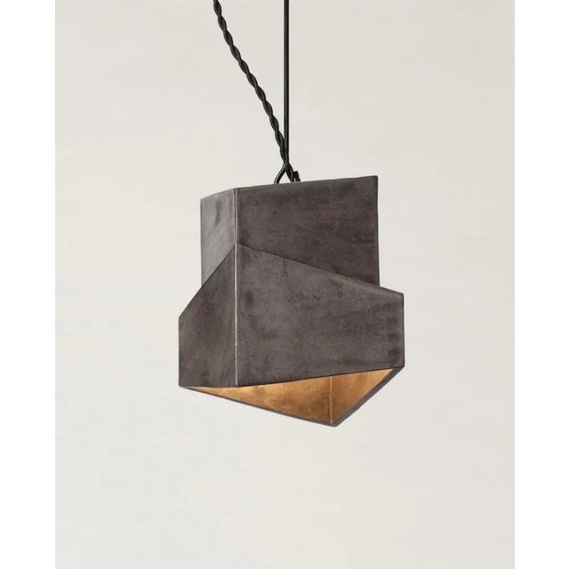 Mid-Century Modern Sculptural Brass Pendant For Sale - Image 3 of 5