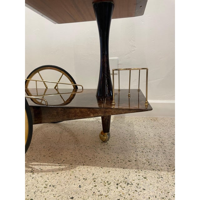 Aldo Tura Geometric Design Bar Cart For Sale - Image 13 of 18