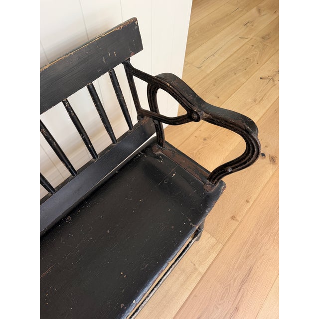 Antique Spindle Back Railway Bench For Sale In Los Angeles - Image 6 of 12