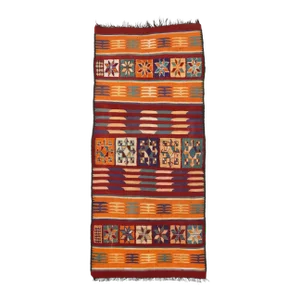 Vintage Berber Moroccan Kilim High-Low Texture Rug - 06'04 X 14'01