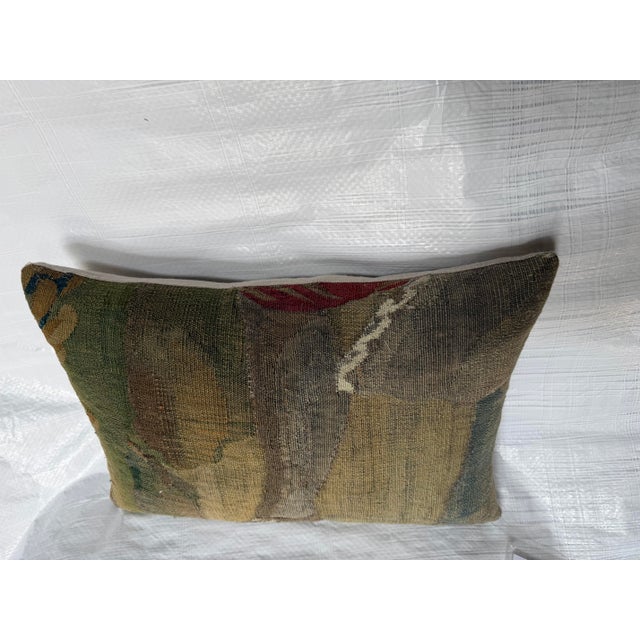 17th Century Brussels Verdure Tapestry Pillow, Abstract Fragment For Sale - Image 4 of 5